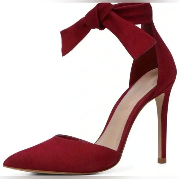 Aldo Red Pointed Toe Dress Sandal Strap Heels size 6.5 - Picture 2 of 9